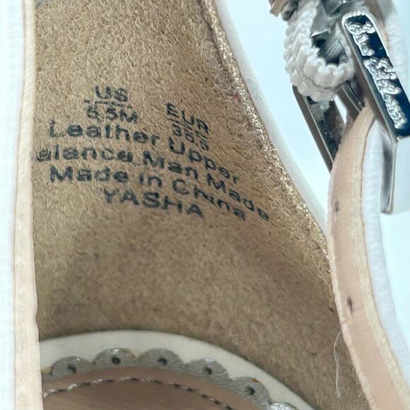 Sam Edelman Heels Womens 5.5 White Leather Yasha Studs Strappy Heels Sandals - Picture 8 of 11